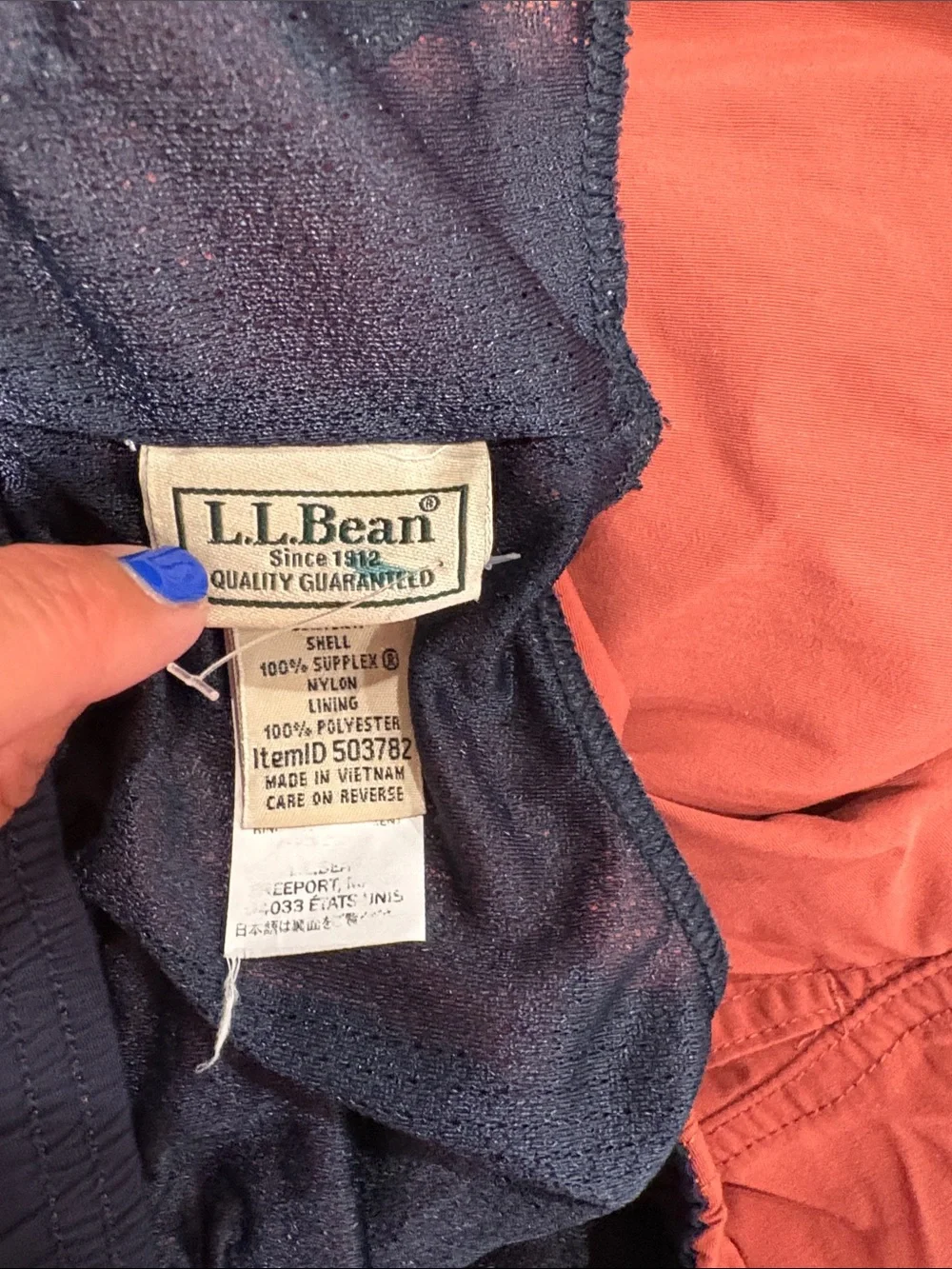 L.L. Bean & Nautica swim trunks.